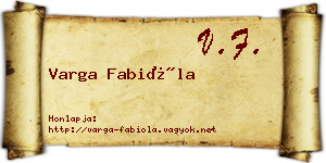 Varga Fabióla névjegykártya